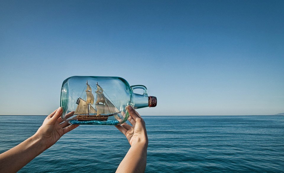 Море Корабль Бутылка